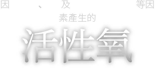 因紫外線、壓力及生活習慣不規律等因素產生的 活性氧